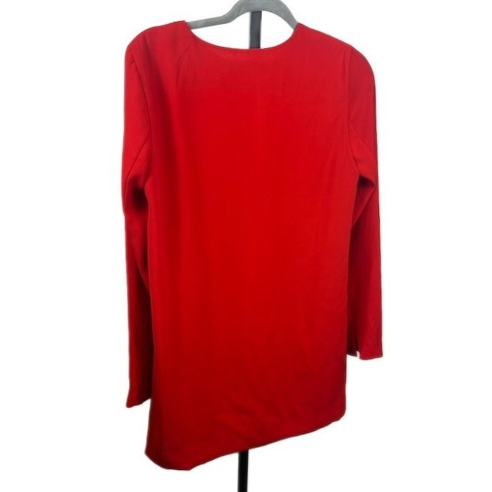 Olivaceous Tunic Blouse Women's Size Medium Red V Neck Long Holiday